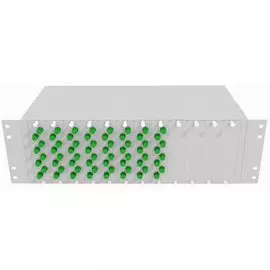Кросс оптический стоечный TopLAN КРС-Top-3U-64FC/A-OS2-GY 19", 64 FC/APC адаптеров, одномодовый, 3U, серый, укомплектованный