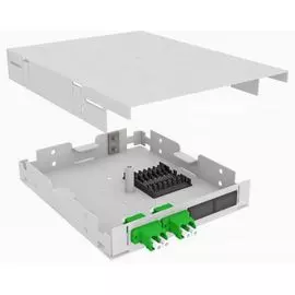 Кросс оптический настенный TopLAN КРНМ-Top-04LC/A-OS2-GY 4 LC/APC адаптера, одномодовый, укомплектованный