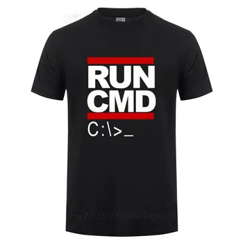 Футболки с надписью «Run Cmd Computer Programmer» забавный подарок на день рождения для мужчины, парня, мужа, лето 2023 г., хлопковая футболка с коротким рукавом S белый