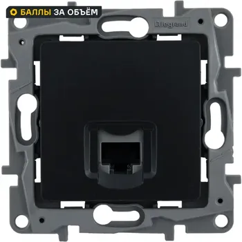 Розетка компьютерная RJ45 категория 5e UTP - Legrand Etika - антрацит