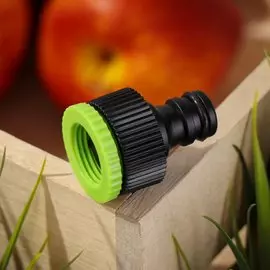 Штуцер на кран 1/2"-3/4", быстросъемный, наружная резьба, с переходником, Grandy, JS-320