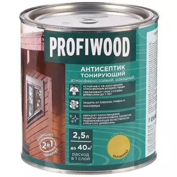 Антисептик Profiwood, для дерева, тонирующий, калужница, 2.1 кг
