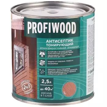 Антисептик Profiwood, для дерева, тонирующий, тик, 2.1 кг