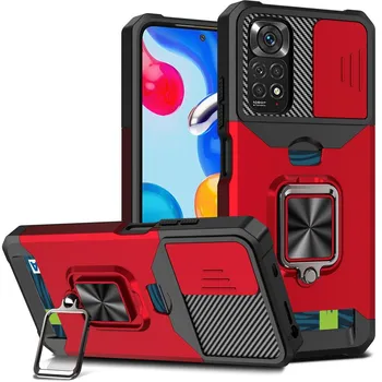Защитный чехол для камеры с гнездом для карты памяти для Xiaomi Redmi Note 12 4G 12 Pro 11 Pro + 11S Note11 Mi 11 Lite Armor Hybrid Shockproof Cover For Note 12 Pro 4G чёрный
