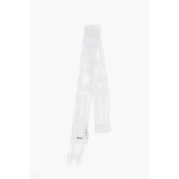 Однотонный шарф крючком с бахромой Dsquared2, White