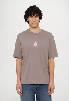 Футболка с принтом Armani Exchange, коричневый