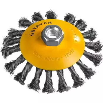 Корщетка коническая Stayer Professional жгутированная 0,5 мм 115 мм хМ14 (35135-115)