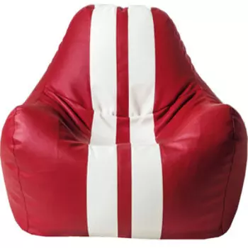 Кресло бескаркасное Mypuff Спортбэг красный экокожа sport-055-056