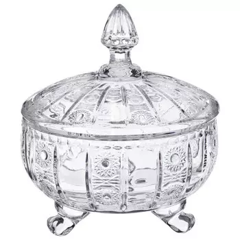 конфетница LEFARD Muza crystal 17х21см на ножках с крышкой стекло