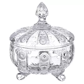 конфетница MUZA Crystal, 12х14 см, с крышкой, стекло