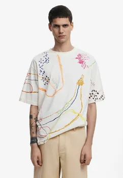 Футболка с принтом Desigual, бежевый
