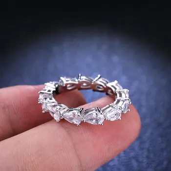 Женское серебряное кольцо с муассанитом, 5 карат