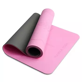 HAMSA YOGA Коврик для йоги и фитнеса, Спортивный ковер TPE для гимнастики, пилатеса, 183х61х0.6 см
