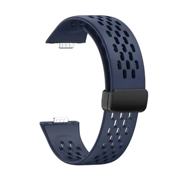 Силиконовый ремешок для часов Huawei Fit 3, спортивный полый дышащий ремешок с магнитной пряжкой, браслет для Huawei Fit 3 Fit3, браслет, ремень For Huawei Watch Fit 3 белый