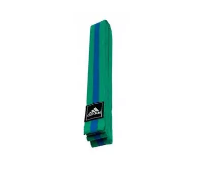 Пояс для единоборств Adidas Striped Belt adiTB02 зелено-синий