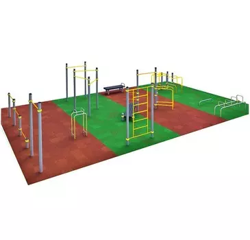 Площадка для воркаута. Уровень - район. 126 кв.м., 9х14 м Hercules W-1.8.8