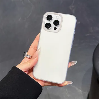 Мягкий силиконовый матовый прозрачный чехол для iPhone 16 15 14 13 12 11 Pro Max X XS Max XR 7 8 Plus полупрозрачная ультратонкая ударопрочная задняя крышка for iPhone 7/8 чёрный