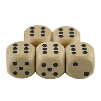 5шт деревянные игральные кости многогранные D6,D10 игральные кости, настольные игры, игральные кости маджонг, образовательная математическая игра 5pcs D6-Number
