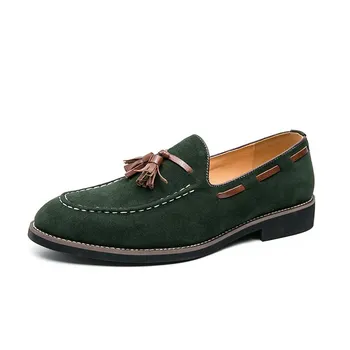 FashionSpring New Arrival Men Driving Loafers Fashion Shoes Male Casual Moccasins Mens Shoes Large Sizes 38-47 Men Cow Suede Shoes 38 чёрный