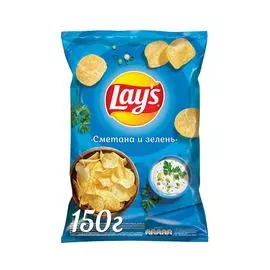 Чипсы сметана и зелень Лейз 150г