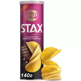 Чипсы ребрышки барбекю Lays Stax 140г