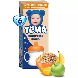 Каша мультизерновая молочная с пребиотиками яблоко и банан Тема 206г