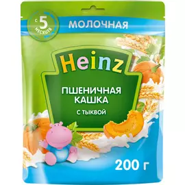Каша пшеничная молочная с тыквой Хайнц 200г