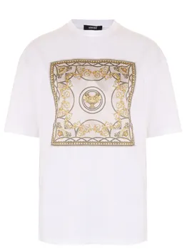 Футболка хлопковая с принтом VERSACE