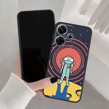Мягкий силиконовый чехол с рисунком астронавта для Samsung A55 A35 M35 S24 Xiaomi Redmi Note 13 Poco C65 iPhone 15, противоударный защитный бампер для камеры Samsung Galaxy S20