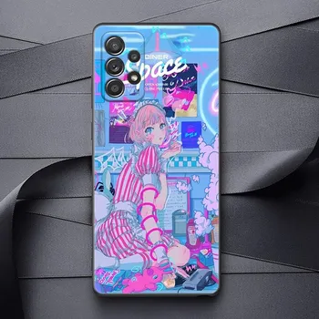 Забавный милый карикатурный черный чехол для телефона Samsung Galaxy A51 A12 A52 A21s A71 A32 A31 A02s A72 A11 A41 A22 A03s Samsung A11