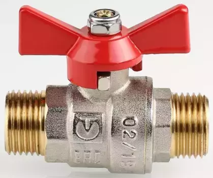 Кран шаровой магистральный «Valtec» Base VT.219.N.04 1/2"-1/2" НР-НР никель