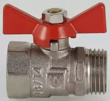 Кран шаровой магистральный «Valtec» Compact VT.093.N.04 1/2"-1/2" ВР-ВР никель