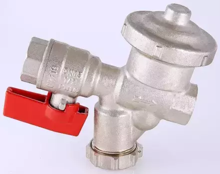 Кран шаровой магистральный «Valtec» VT.300.N.04 1/2"-1/2" фильтр, редуктор давления ВР-ВР никель