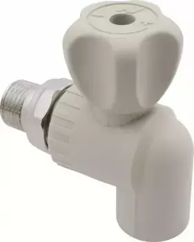 Кран шаровой полипропилен магистральный «AlcaPipe» Aqua AB290020012 D20-1/2" радиаторный угловой НР-муфта (американка) серый