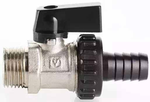 Кран шаровой со спускником «Valtec» VT.430.N.04 1/2" НР-штуцер никель