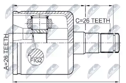 ШРУС внутренний левый к-кт!\ Volvo C30/C70/S40/V50 06> NPW-VV-003 NTY