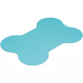 ZooOne коврик под миску силиконовый в форме косточки (52 х 38 см., Бирюзовый)