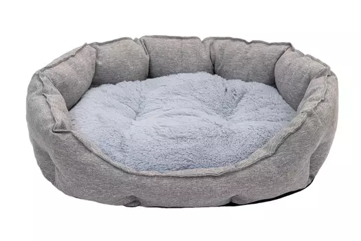 ZooM лежанка овальная с подушкой Furry Light (60 х 50 см., Серая)