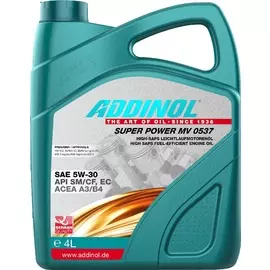 Масло моторное ADDINOL Super Power MV 0537 5W-30 SM/CF A3/B3/B4 (4 л)