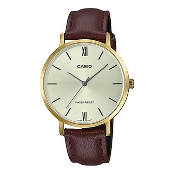 Часы CASIO Quartz Waterproof Brown Analog, коричневый