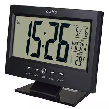 Часы настольные Perfeo SET PF-S2618 черный (PF-A4851)