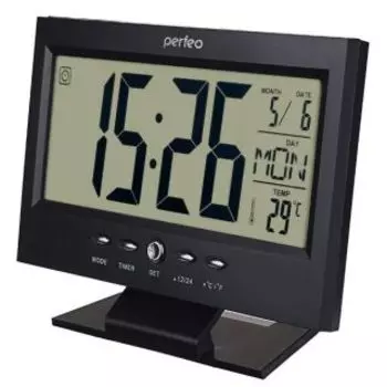Часы настольные Perfeo SET PF-S2618 черный (PF-A4851)