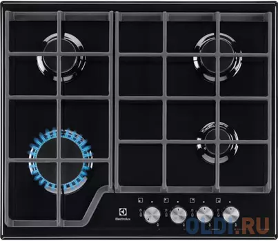 Kitchen Retail ! Газовая поверхность,цвет-черный, 2 чугунных держателя, газконтроль варочной поверхности, интегрированный автоподжиг варочной поверхно