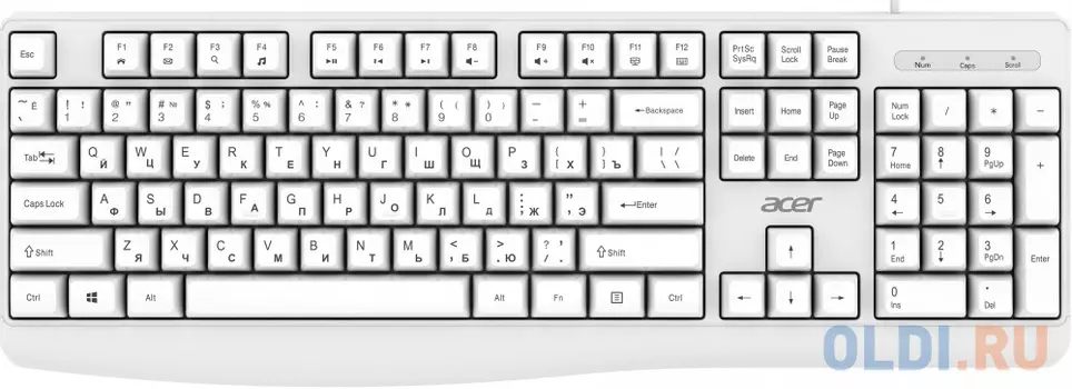 Клавиатура Acer OKW301 белый USB (ZL.KBDCC.01B)