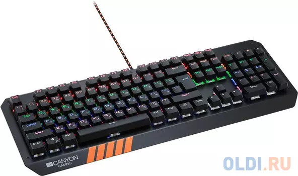 Клавиатура игровая механическая Hazard CANYON  : 104 клавиш, 17 "горячих" клавиш, 20 видов подсветки, черная