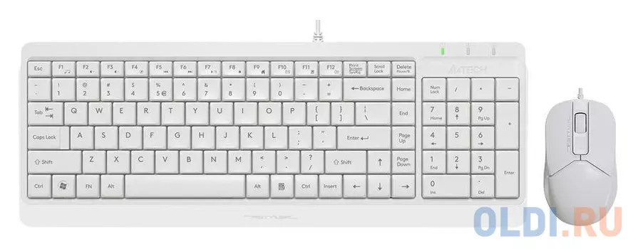 Клавиатура + мышь A4Tech Fstyler F1512 клав:белый мышь:белый USB
