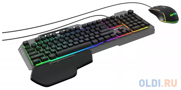 Клавиатура + мышь Оклик GMNG 700GMK клав:черный мышь:черный USB Multimedia LED