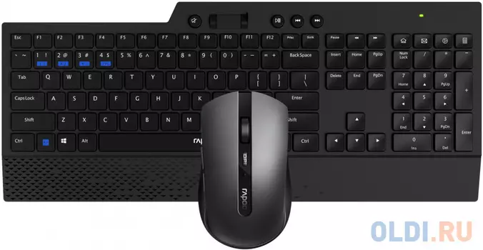 Клавиатура + мышь Rapoo 8200T клав:черный мышь:черный, USB беспроводная, slim