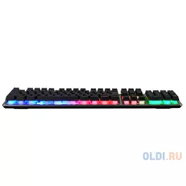 Клавиатура Oklick770G серый/черный, USB LED, алюминиевое основание, RGB-подсветка с разными режимами