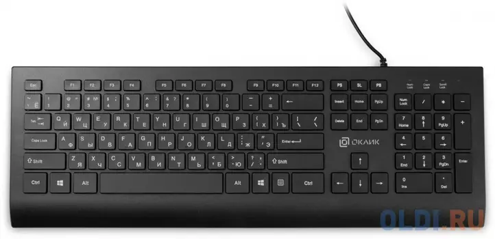 Клавиатура Oklick 155M, USB, c подставкой для запястий, черный [1678057]